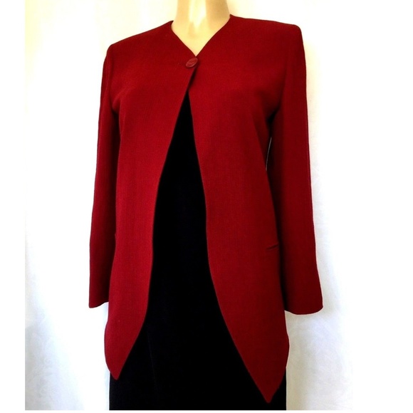 EMANUEL UNGARO PARALLELE Evening Jacket Red Crepe - Picture 2 of 8